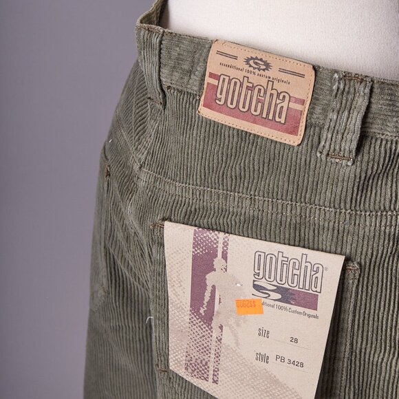 1990s Green Corduroy Deadstock Gotcha Pants - Picture 10 of 10